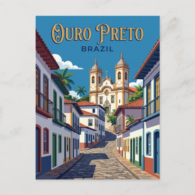 Historic Town of Ouro Preto Brazil Postcard (Front)