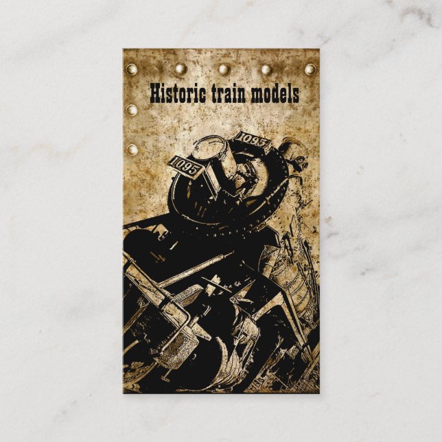 historic train models collector/store business card (Front)