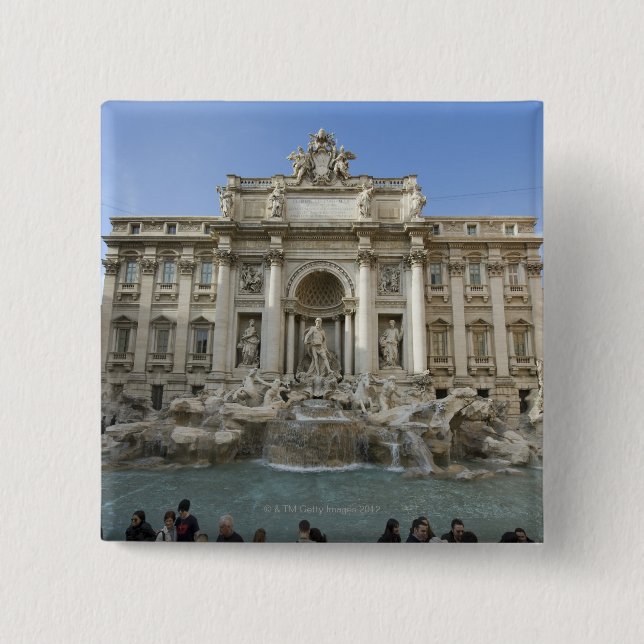 Historic Trevi Fountain in Rome, Italy Pinback Button (Front)