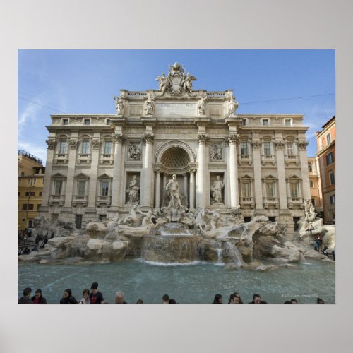 Historic Trevi Fountain in Rome Italy Poster