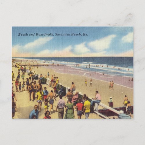 Historic Tybee Island Beach Boardwalk Postcard