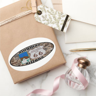 Historic US Route 66 Kingman Arizona Oval Sticker