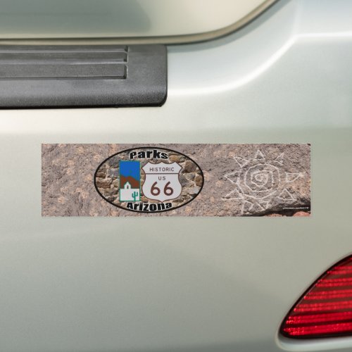 Historic US Route 66 Parks Arizona Bumper Sticker