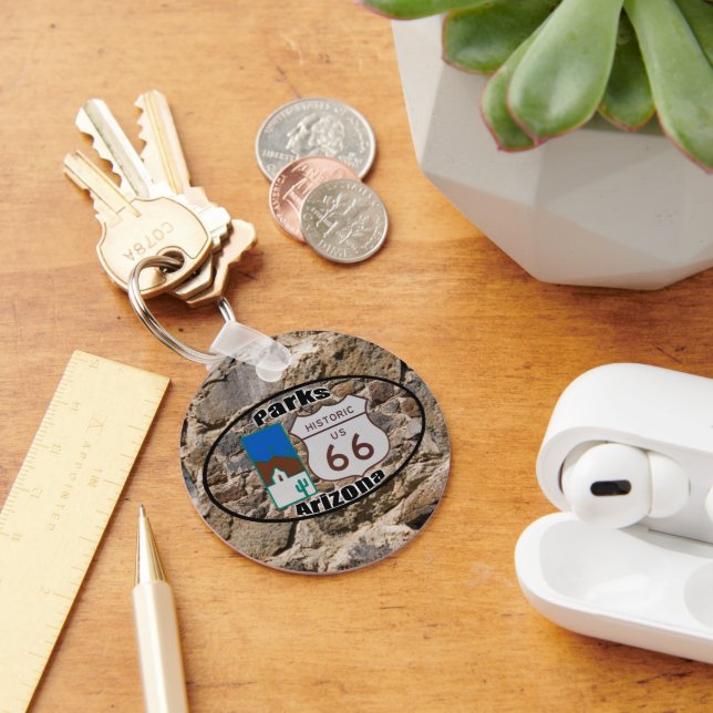 Historic US Route 66~Parks, Arizona Keychain (Desk)