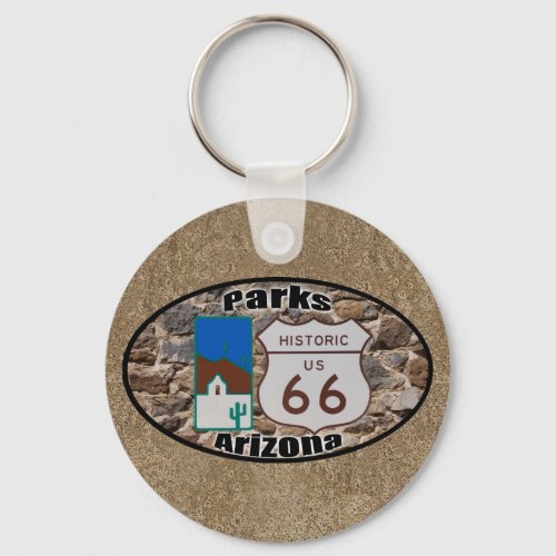 Historic US Route 66Parks Arizona Keychain