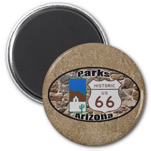 Historic US Route 66 Parks Arizona Magnet