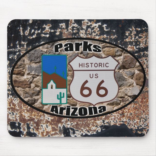 Historic US Route 66 Parks Arizona Mouse Pad (Front)