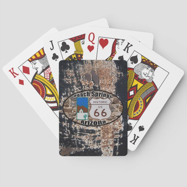 Historic US Route 66 ~ Peach Springs, Arizona Poker Cards (Back)