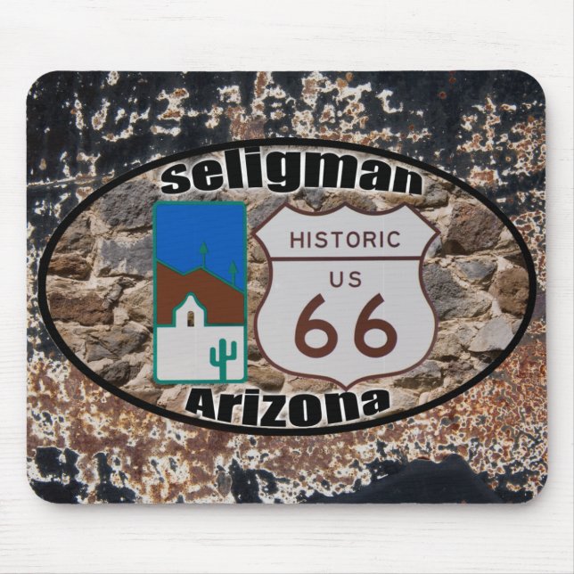 Historic US Route 66 Seligman Arizona Mouse Pad (Front)