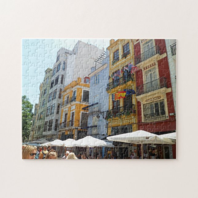 Historic Valencia, Bustling Shopping Quarter Jigsaw Puzzle (Horizontal)