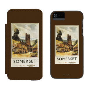 Historic Village Scene British Railway Poster Wallet Case For iPhone SE/5/5s