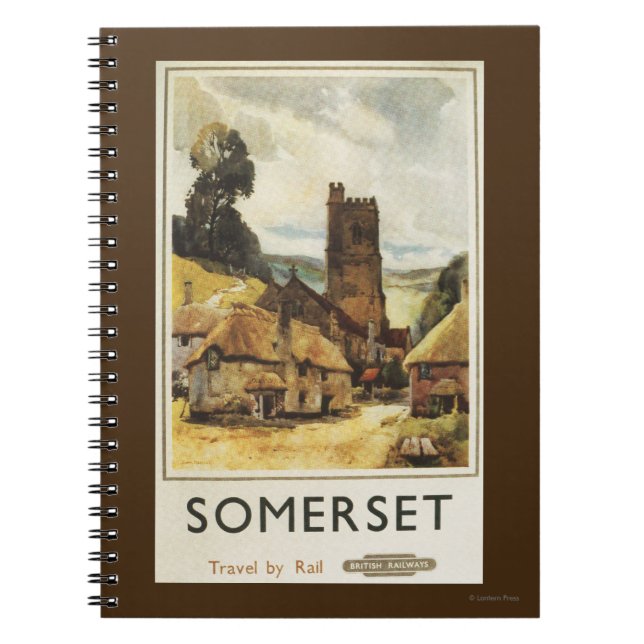 Historic Village Scene British Railway Poster Notebook (Front)