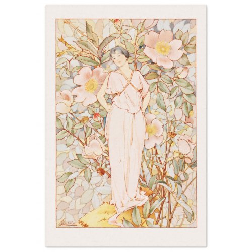 Historic Vintage Nouveau Flower Fairy Tissue Paper