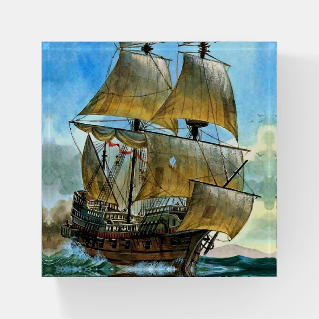historic war ship paperweight (Front)