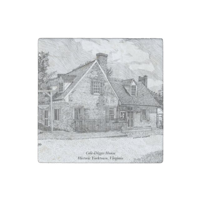 Historic Yorktown VA - Cole-Digges House Stone Magnet (Front)