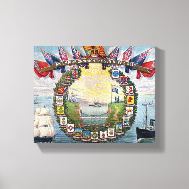 Historical, All Crests of British Colonies Canvas Print (Front)