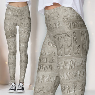 Historical Ancient Sandy Egyptian Hieroglyphics  Leggings