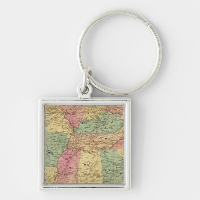 Historical and Military Map of the US Keychain (Front)