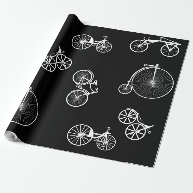 Historical Bicycle Wrapping Paper (Unrolled)