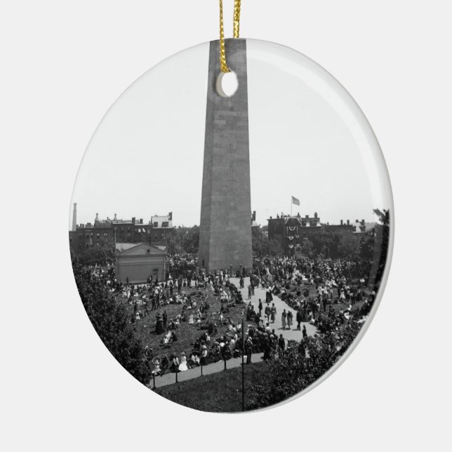 Historical Bunker Hill Monument Photograph Ceramic Ornament (Left)