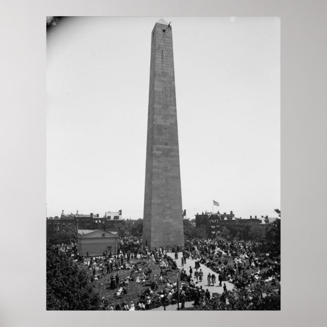 Historical Bunker Hill Monument Photograph Poster (Front)