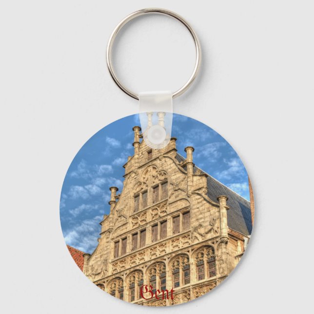 Historical center of Gent, Belgium Keychain (Front)