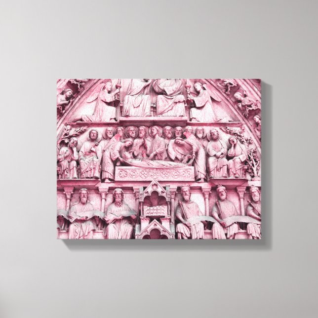 Historical, Christian sculptures Notre Dame Paris Canvas Print (Front)