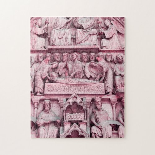 Historical Christian sculptures Notre Dame Paris Jigsaw Puzzle