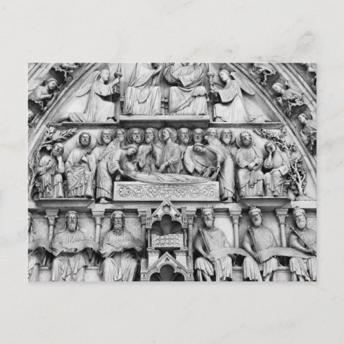 Historical Christian Sculptures Notre Dame Paris Postcard