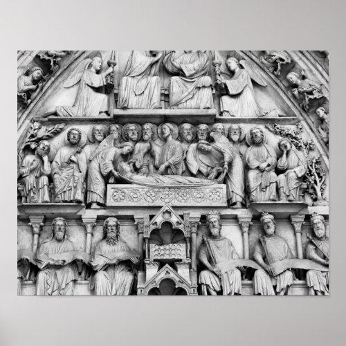 Historical Christian Sculptures Notre Dame Paris Poster