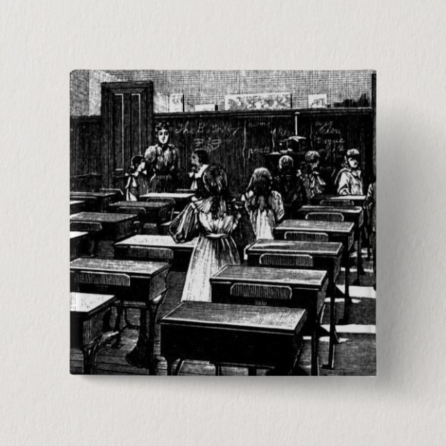 Historical Classroom Picture Pinback Button (Front)