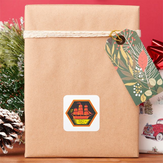 Historical Clipper Ship Square Sticker (Creator Uploaded)