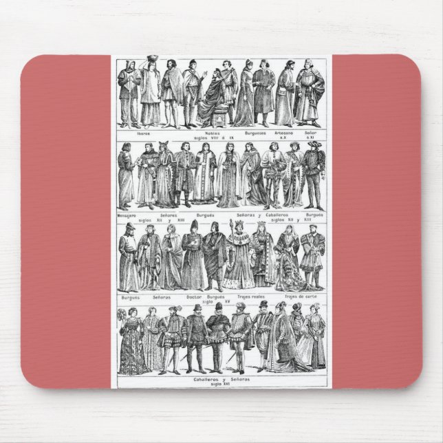 Historical Costumes Mouse Pad (Front)
