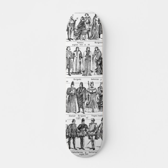Historical Costumes Skateboard Deck (Front)