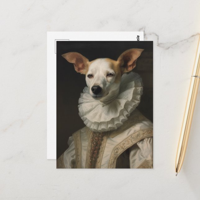 Historical Dog Portrait Postcard (Front/Back In Situ)