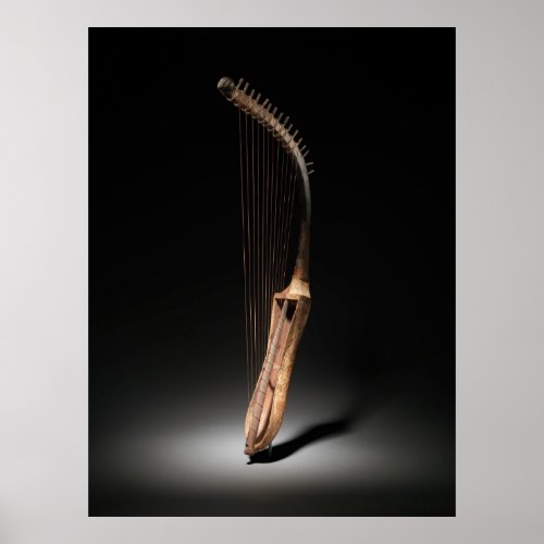 Historical Egyptian Arched Harp Photograph Poster