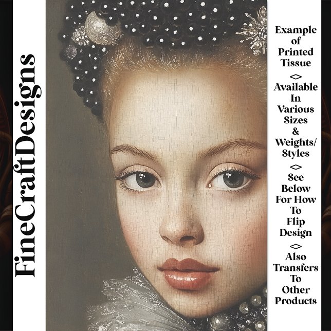 Historical Fantasy Portrait Woman BG2 Decoupage Tissue Paper (Creator Uploaded)