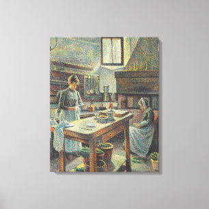Historical French Kitchen (by Maximilien Luce) Canvas Print