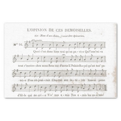 Historical French Sheet Music for decoupage