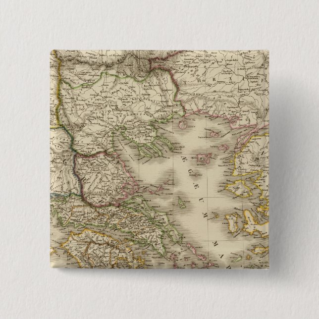 Historical Greece, Paris atlas map Pinback Button (Front)