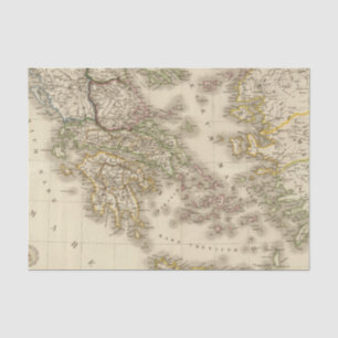 Historical Greece, Paris atlas map Tissue Paper