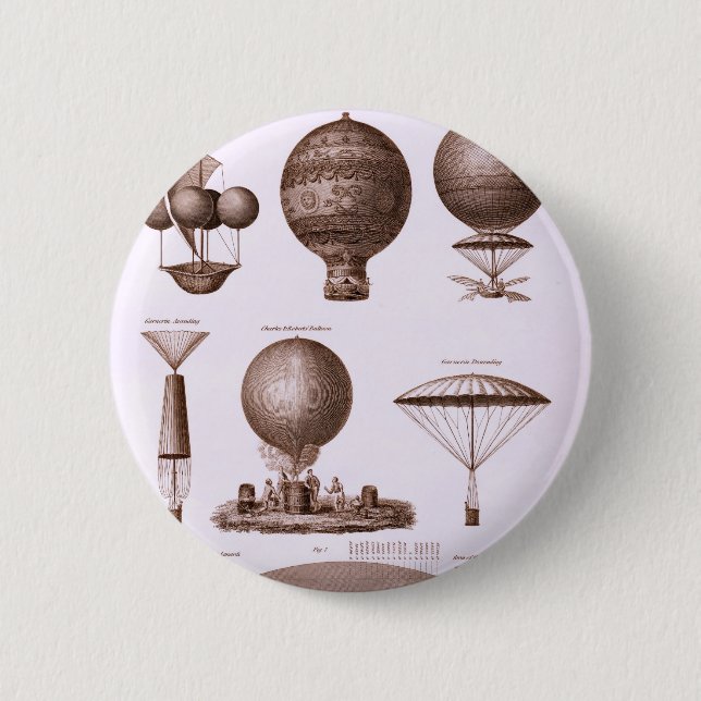 Historical Hot Air Balloon Designs Button (Front)