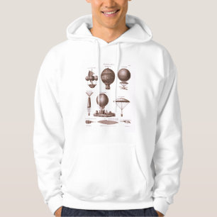 Historical Hot Air Balloon Designs Vintage Image Hoodie