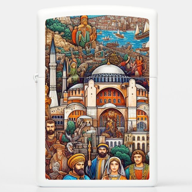 historical istanbul motifs zippo lighter (Front)