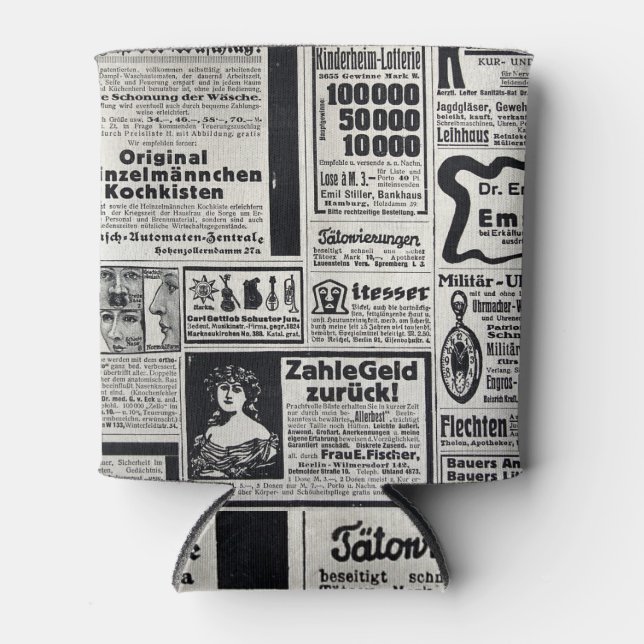 Historical Kiev: 1917 Newspaper Illustration Can Cooler (Front)