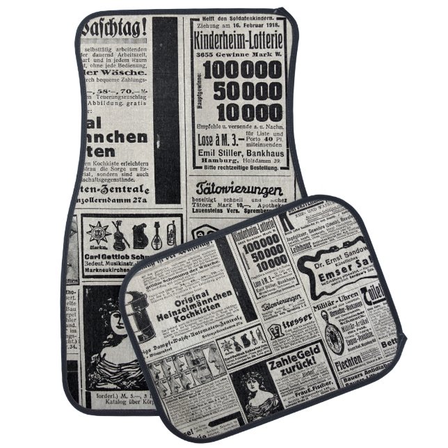 Historical Kiev: 1917 Newspaper Illustration Car Floor Mat (Set)