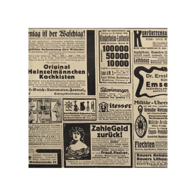 Historical Kiev: 1917 Newspaper Illustration Wood Wall Art (Front)