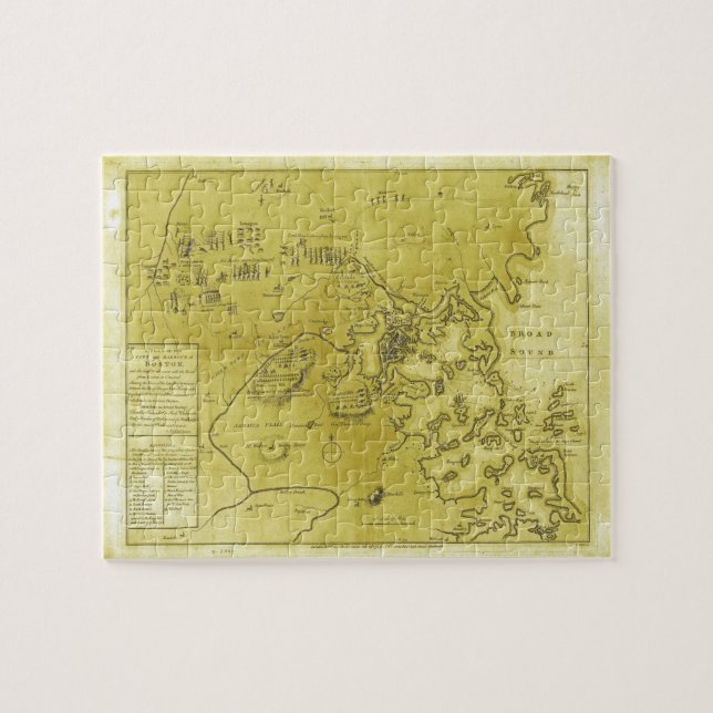 Historical Map Boston American Revolutionary War Jigsaw Puzzle (Horizontal)