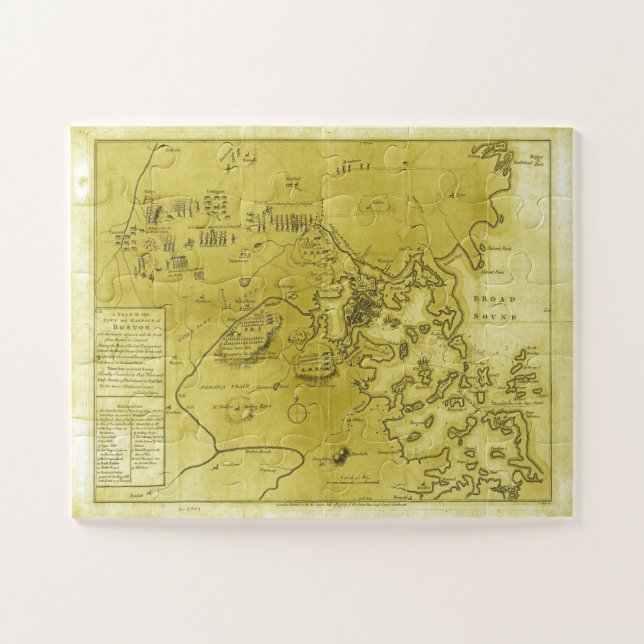 Historical Map Boston American Revolutionary War Jigsaw Puzzle (Horizontal)