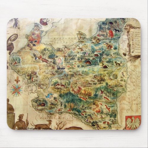 HISTORICAL MAP OF POLAND 1939 MOUSEPAD